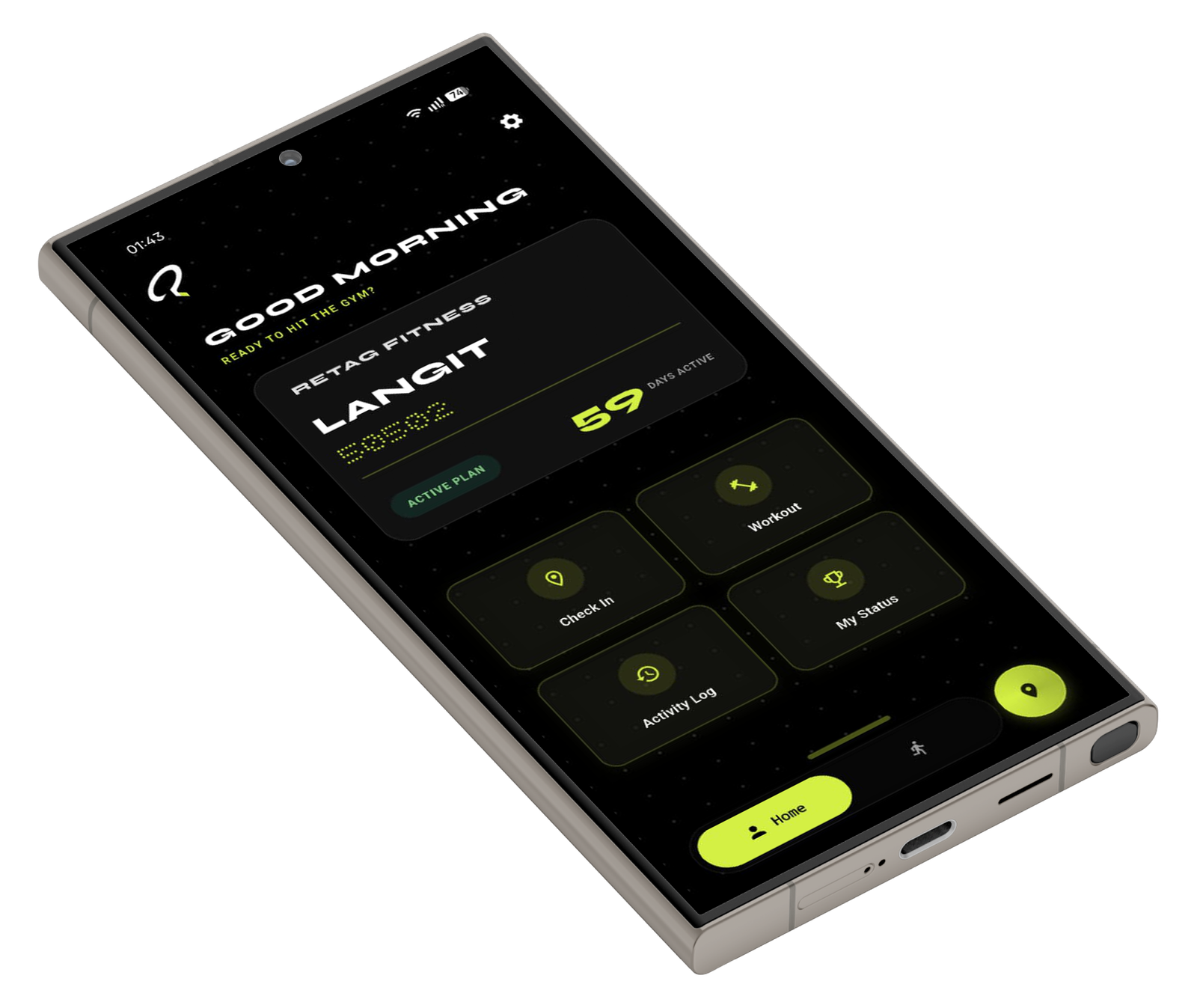 Retag Fitness Android App Screenshot