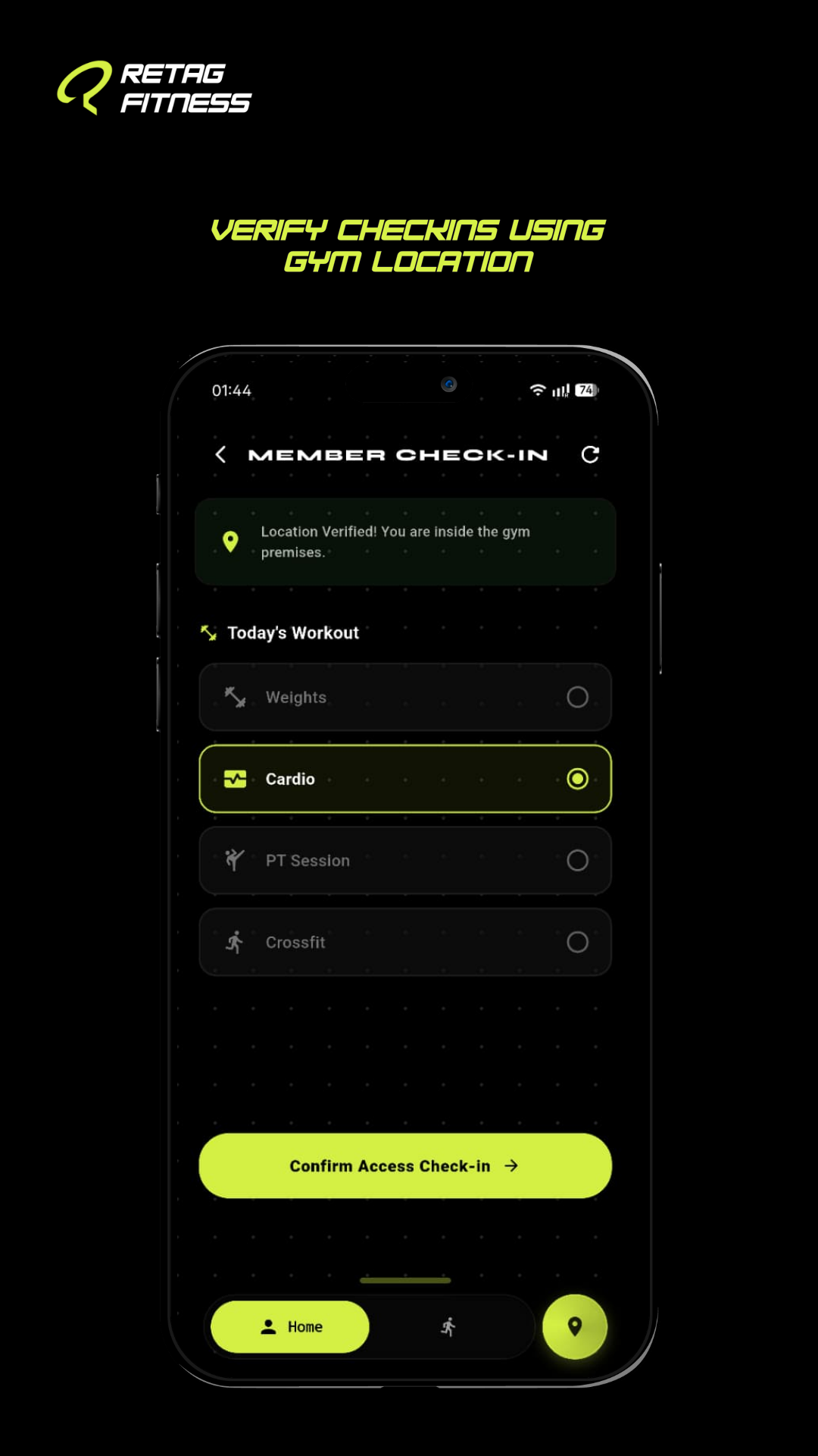 Retag Fitness App Interface 3
